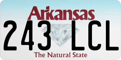 AR license plate 243LCL