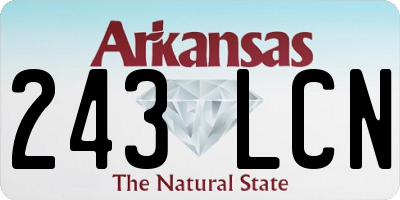 AR license plate 243LCN