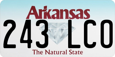 AR license plate 243LCO