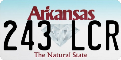 AR license plate 243LCR