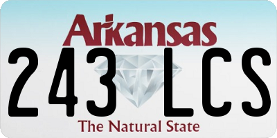 AR license plate 243LCS