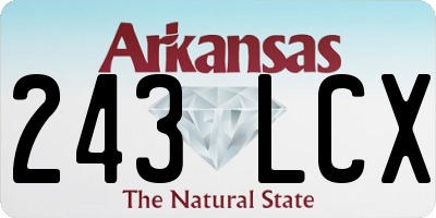 AR license plate 243LCX