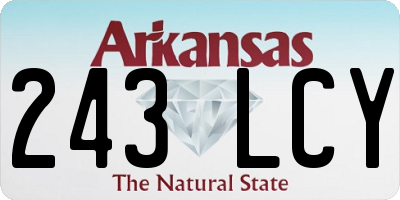 AR license plate 243LCY