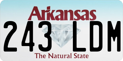 AR license plate 243LDM
