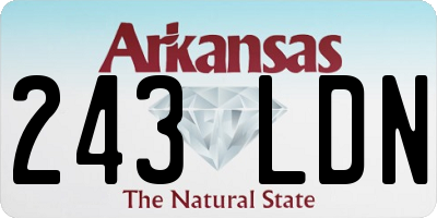 AR license plate 243LDN