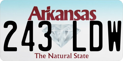 AR license plate 243LDW