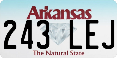 AR license plate 243LEJ