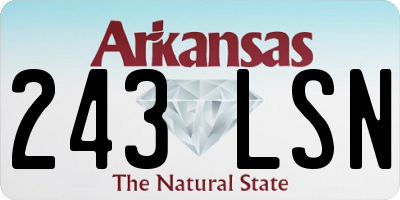 AR license plate 243LSN