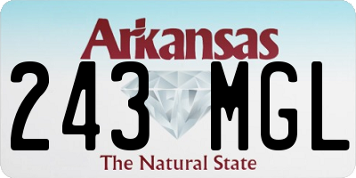 AR license plate 243MGL