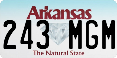 AR license plate 243MGM