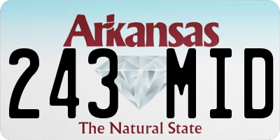 AR license plate 243MID