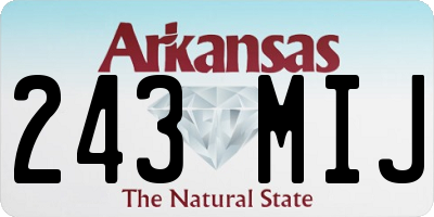 AR license plate 243MIJ