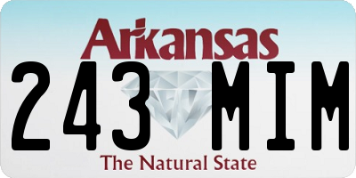 AR license plate 243MIM