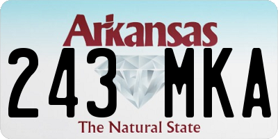 AR license plate 243MKA