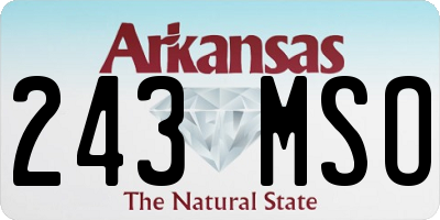AR license plate 243MSO