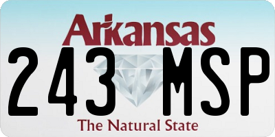 AR license plate 243MSP