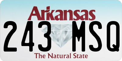 AR license plate 243MSQ