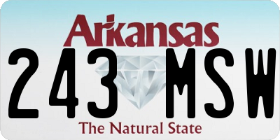 AR license plate 243MSW