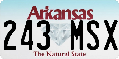 AR license plate 243MSX