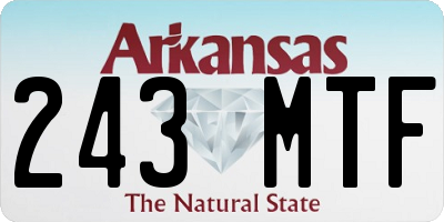 AR license plate 243MTF