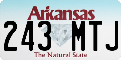 AR license plate 243MTJ