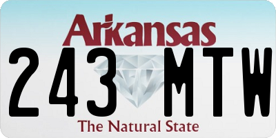 AR license plate 243MTW