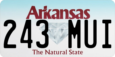 AR license plate 243MUI