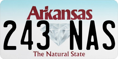 AR license plate 243NAS