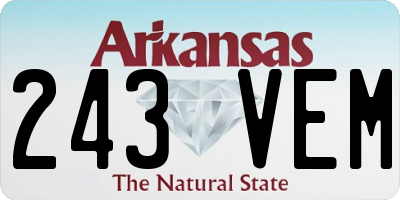 AR license plate 243VEM