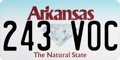 AR license plate 243VOC