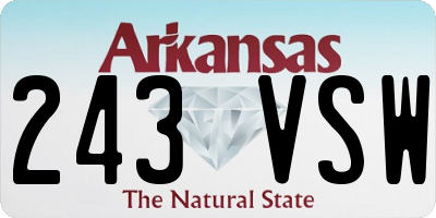 AR license plate 243VSW