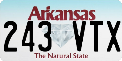 AR license plate 243VTX