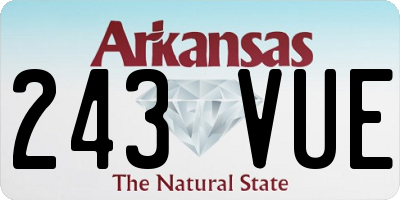 AR license plate 243VUE