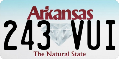 AR license plate 243VUI