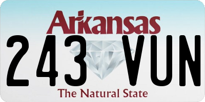 AR license plate 243VUN
