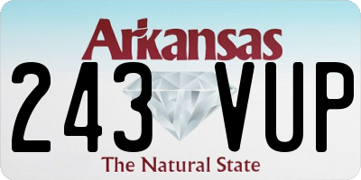 AR license plate 243VUP