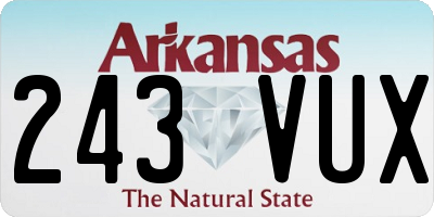 AR license plate 243VUX