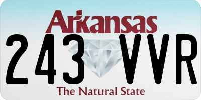 AR license plate 243VVR