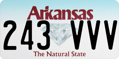 AR license plate 243VVV