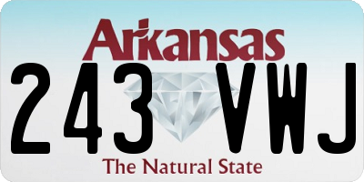 AR license plate 243VWJ