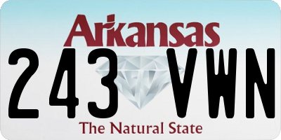 AR license plate 243VWN
