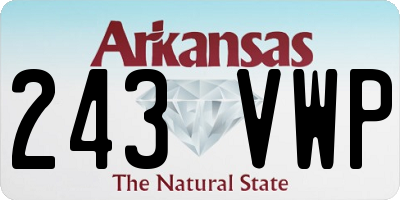 AR license plate 243VWP