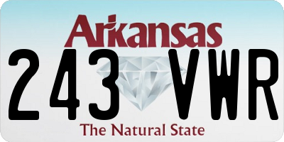 AR license plate 243VWR