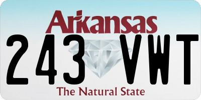 AR license plate 243VWT