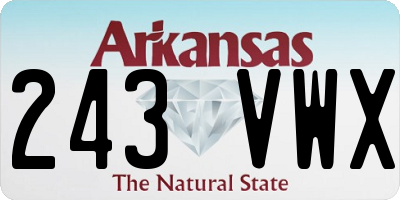 AR license plate 243VWX