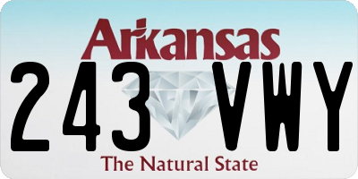AR license plate 243VWY