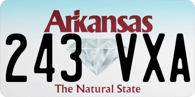 AR license plate 243VXA