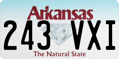 AR license plate 243VXI