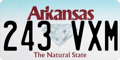 AR license plate 243VXM