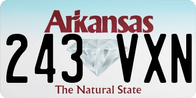 AR license plate 243VXN